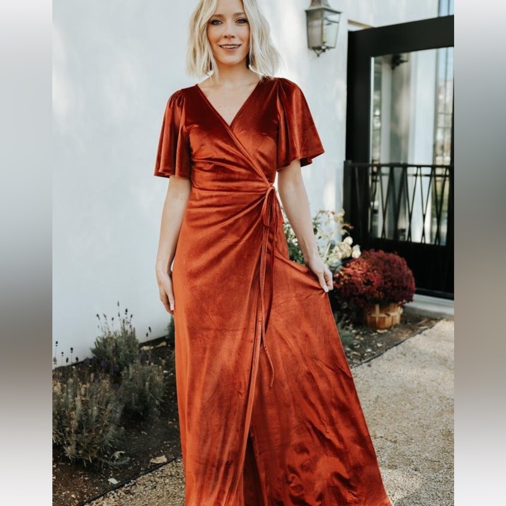 Baltic Born Rust Velvet Maxi Dress